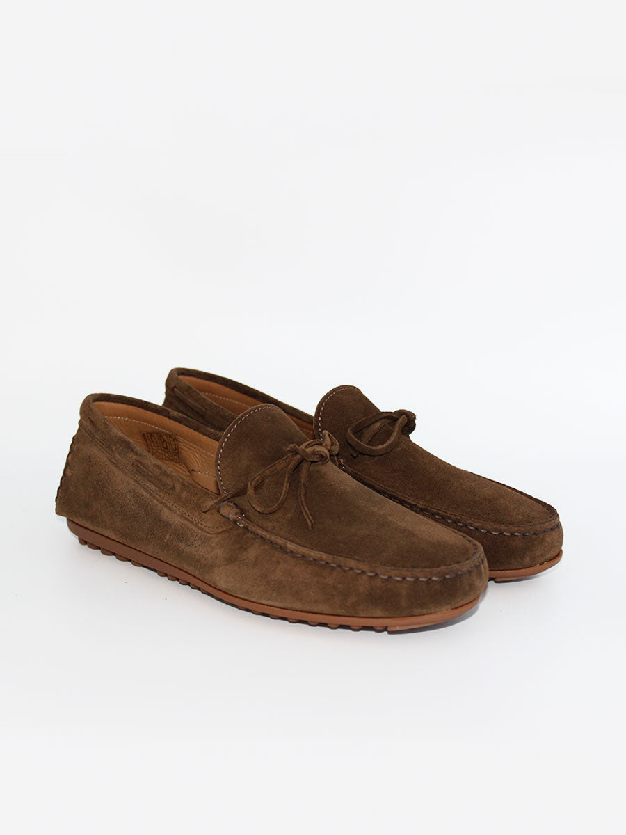 Mocasines de hombre modelo 11 lazo ante color militare