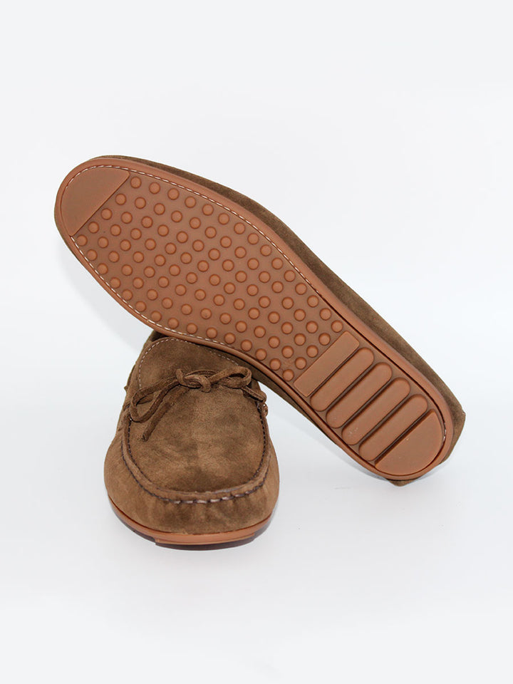 Mocasines de hombre modelo 11 lazo ante color militare