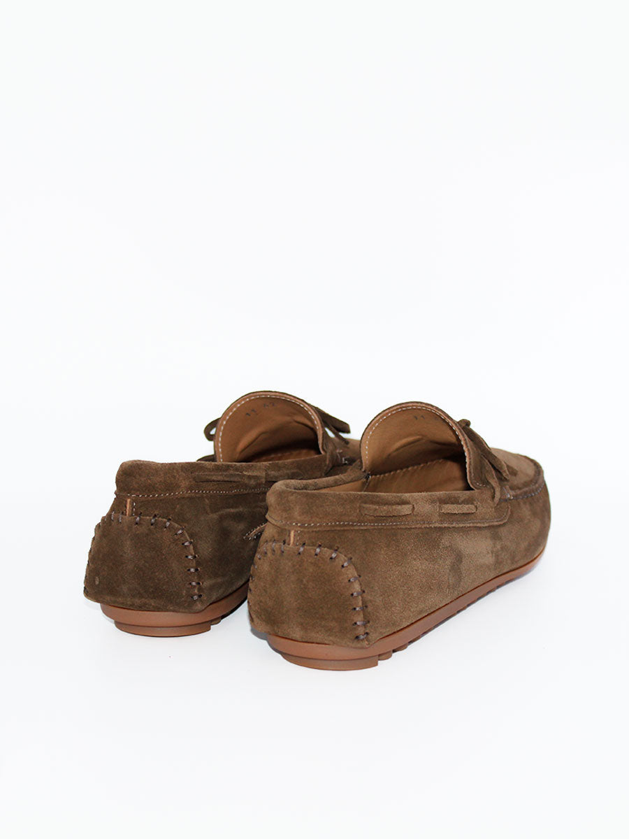 Mocasines de hombre modelo 11 lazo ante color militare