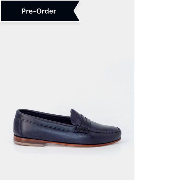 Mocasines de mujer 2200P antifaz piel vegetal color azul