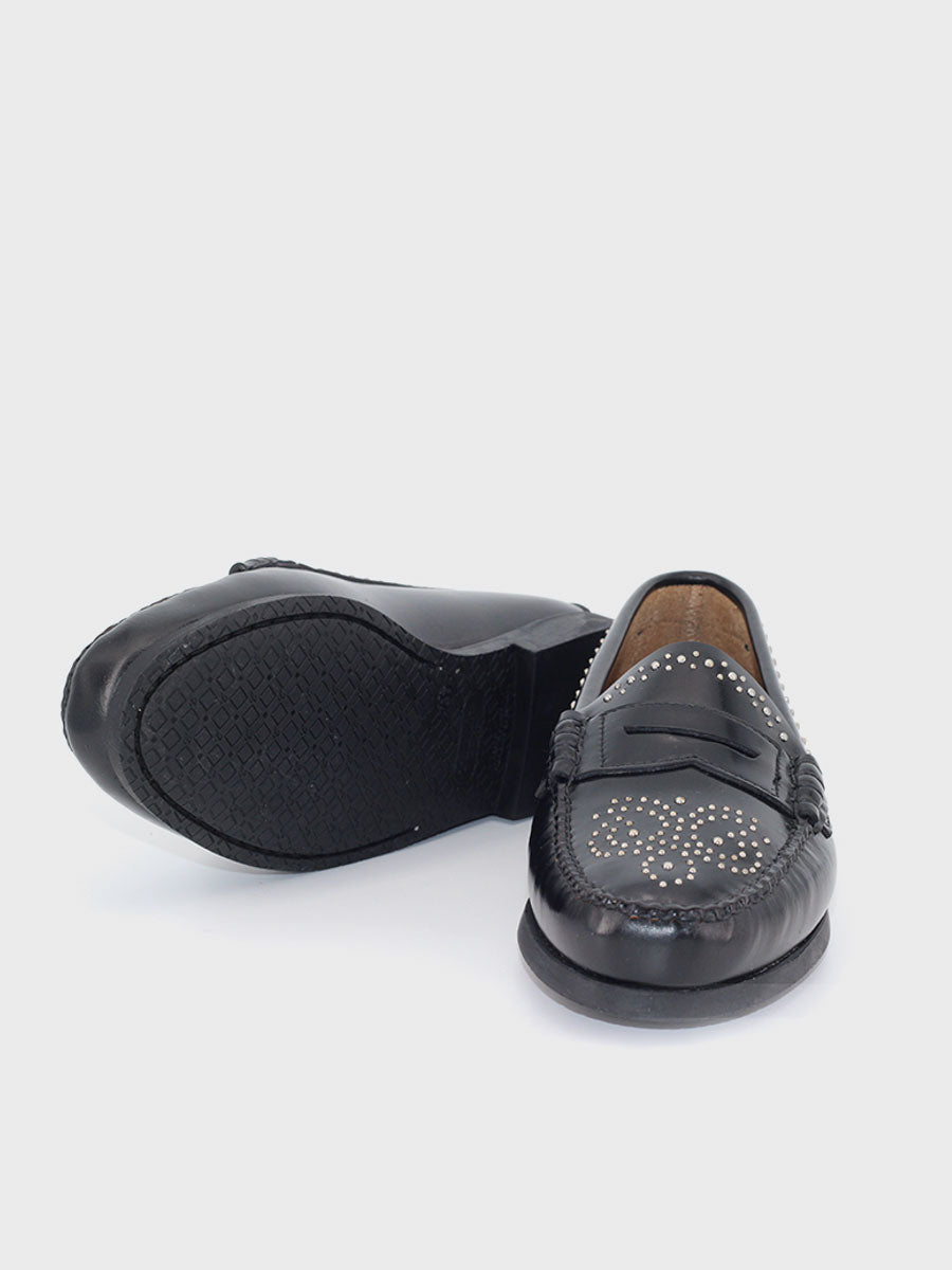 Mocasines 2200PT con tachas de piel antik color negro - ON DEMAND
