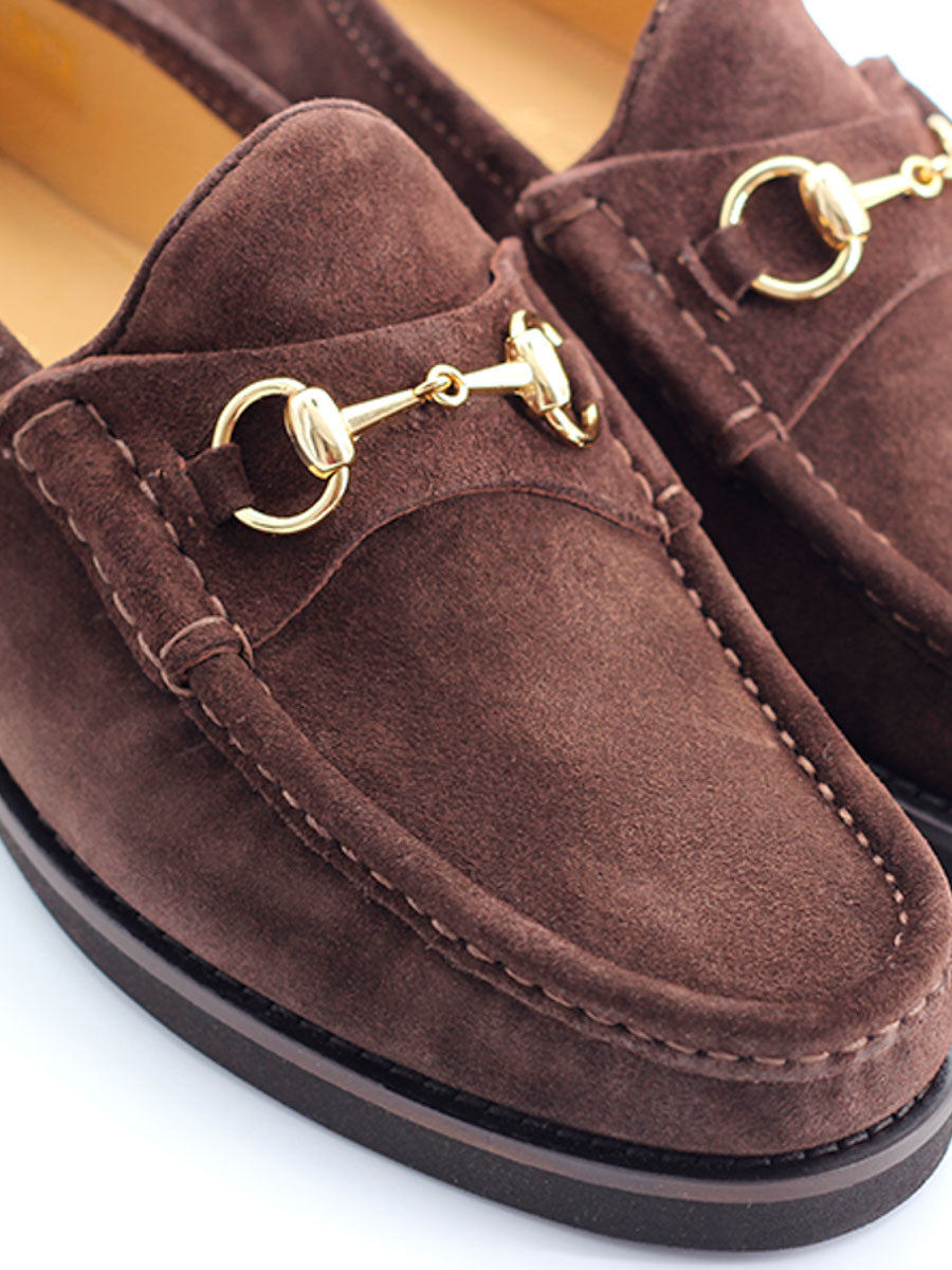 Mocasines Castellano® de ante para hombre con herraje – Modelo 33 color testa