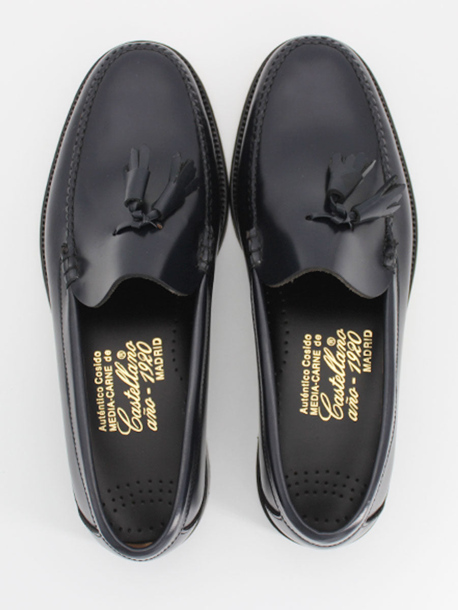 Mocasines 801 de piel antik color azul marino