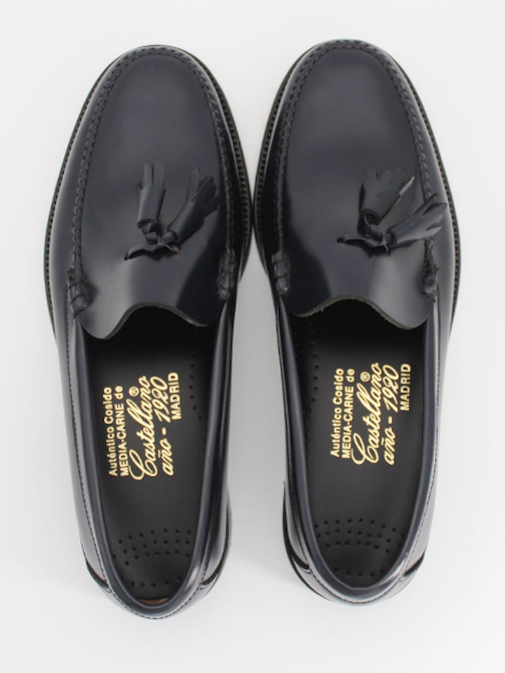 Mocasines 801 de piel antik color azul marino