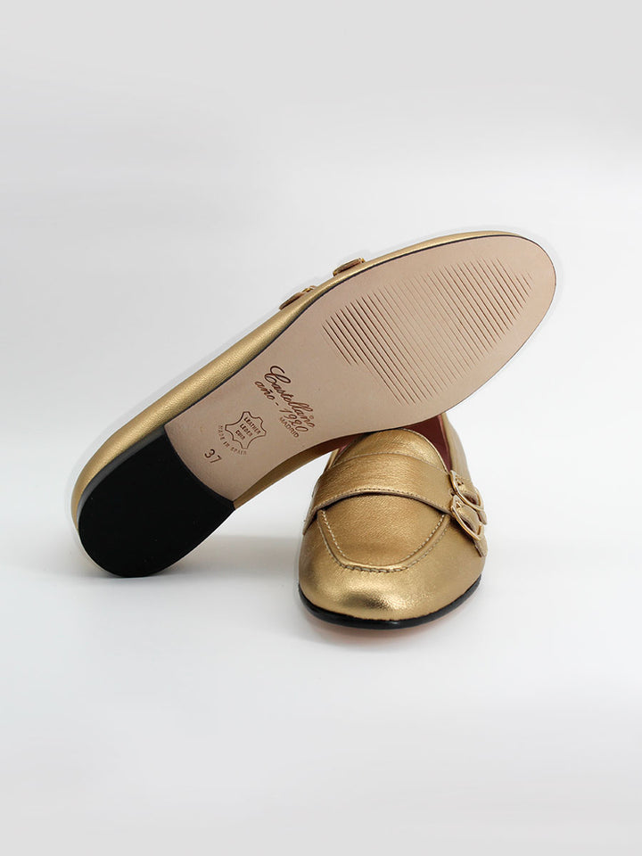 Mocasines de mujer Gala dos hebillas color oxido