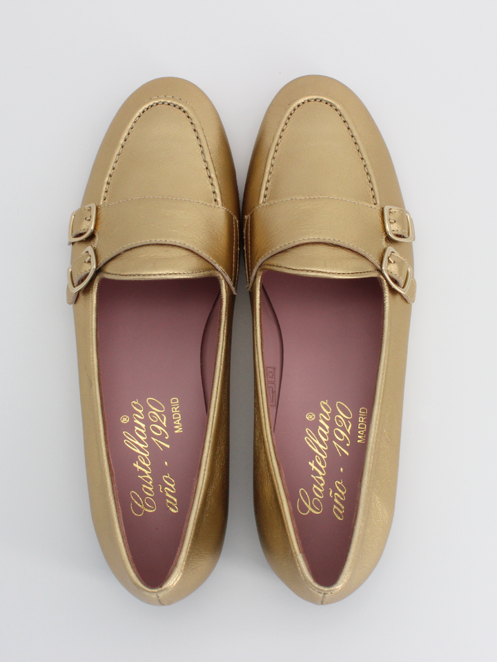 Mocasines de mujer Gala dos hebillas color oxido