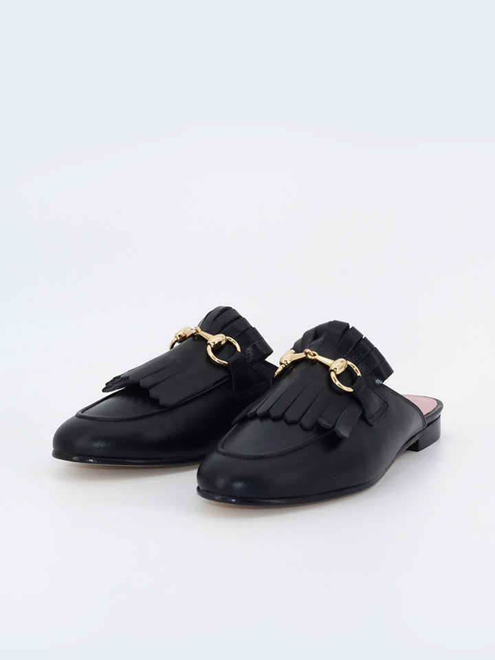 Casanova women's black leather mules