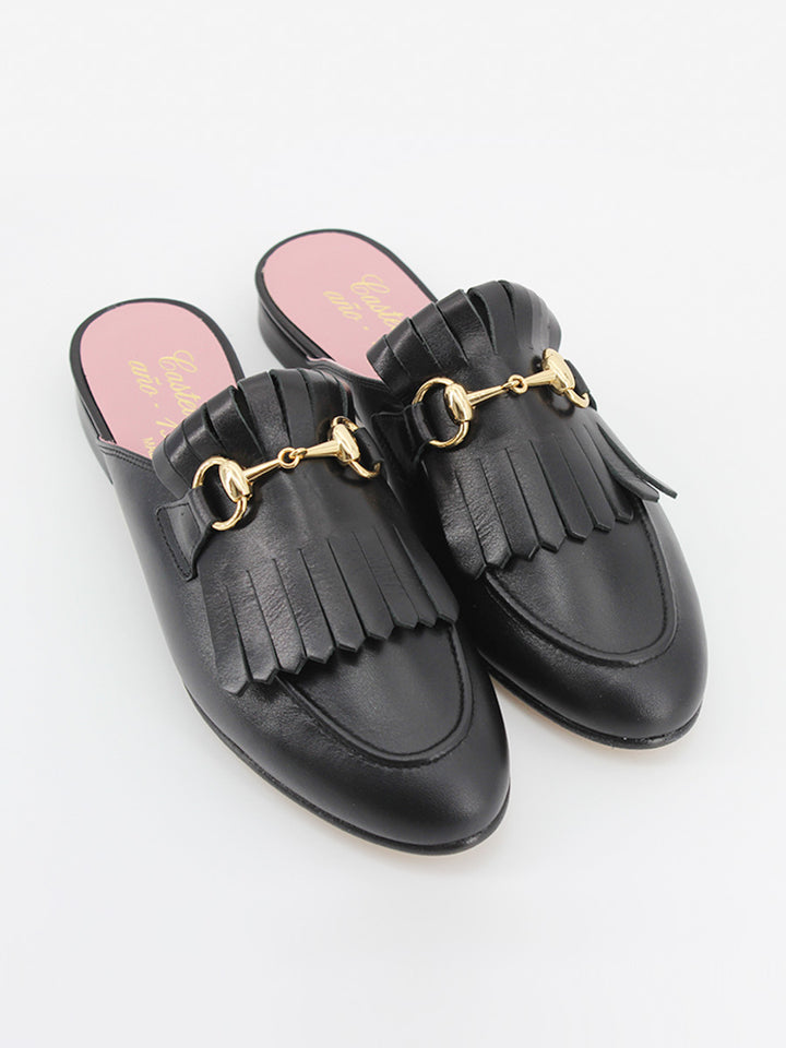 Casanova women's black leather mules