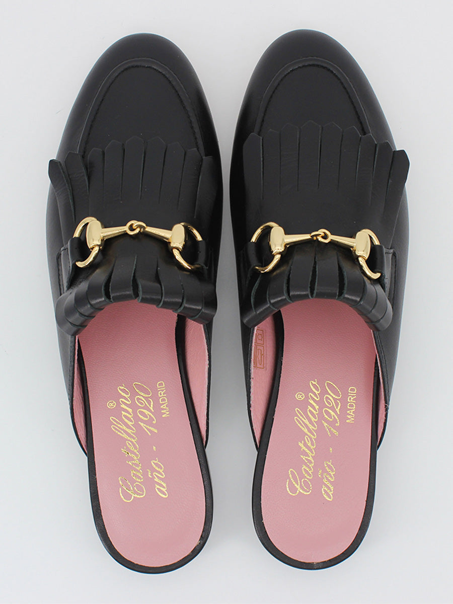 Casanova women's black leather mules