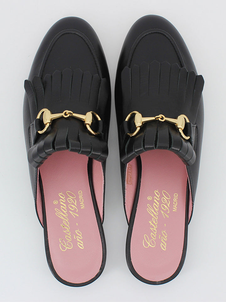 Casanova women's black leather mules