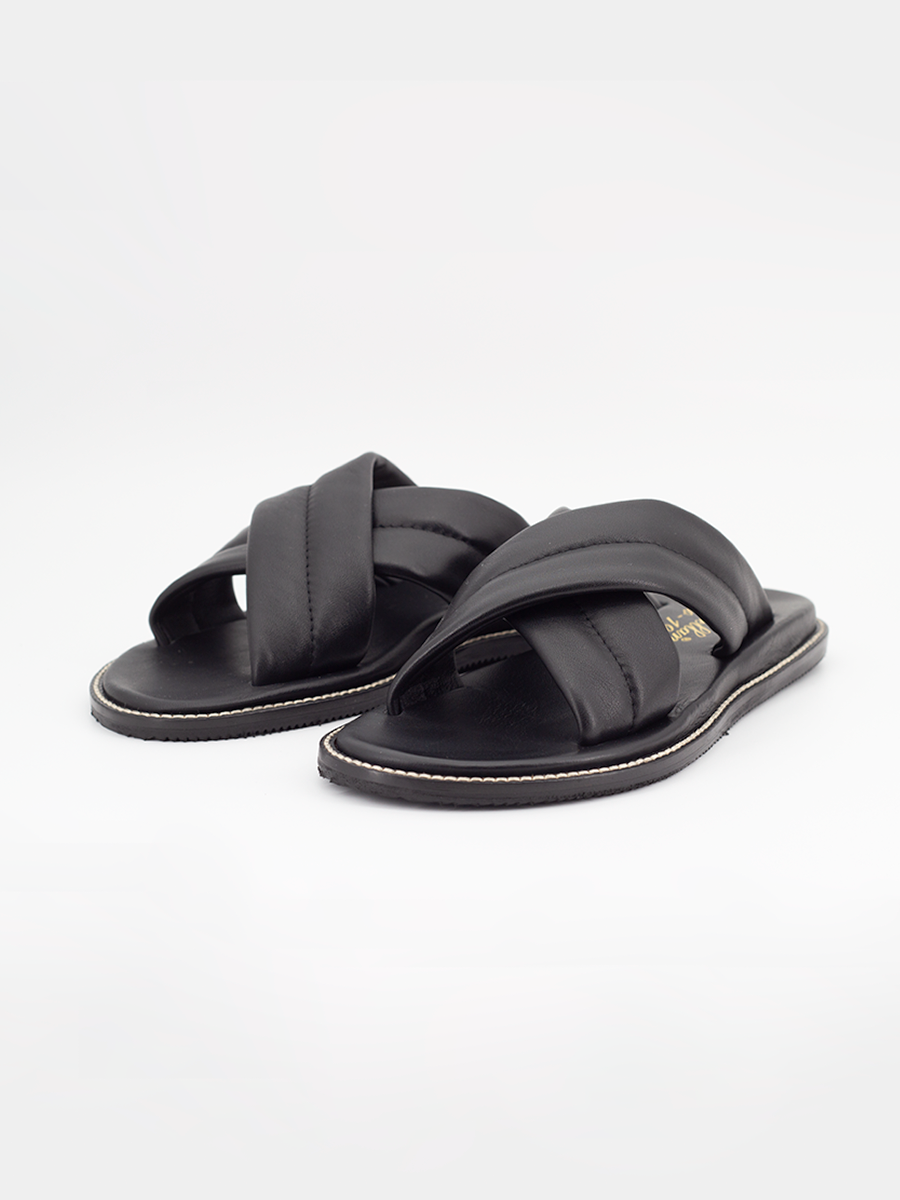 Sandalia Castellano modelo Dione en piel negra