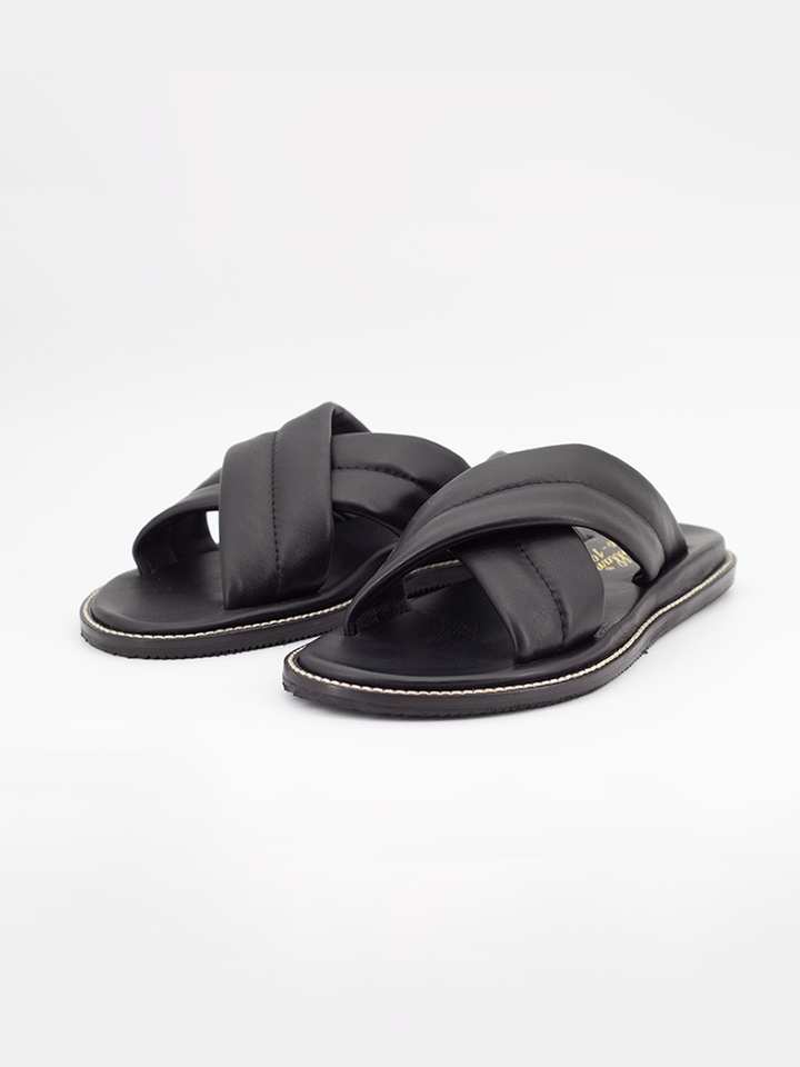 Sandalia Castellano modelo Dione en piel negra