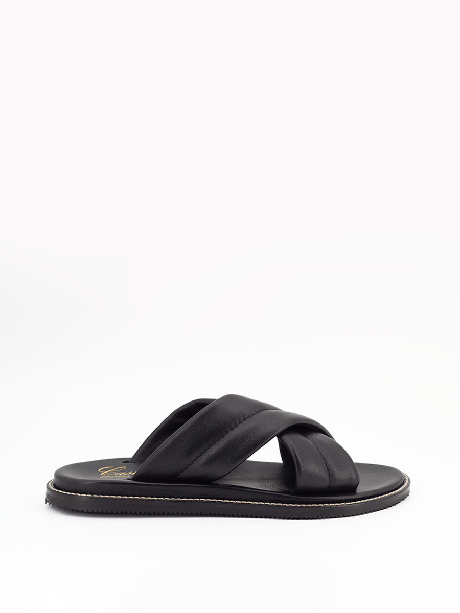 Sandalia Castellano modelo Dione en piel negra