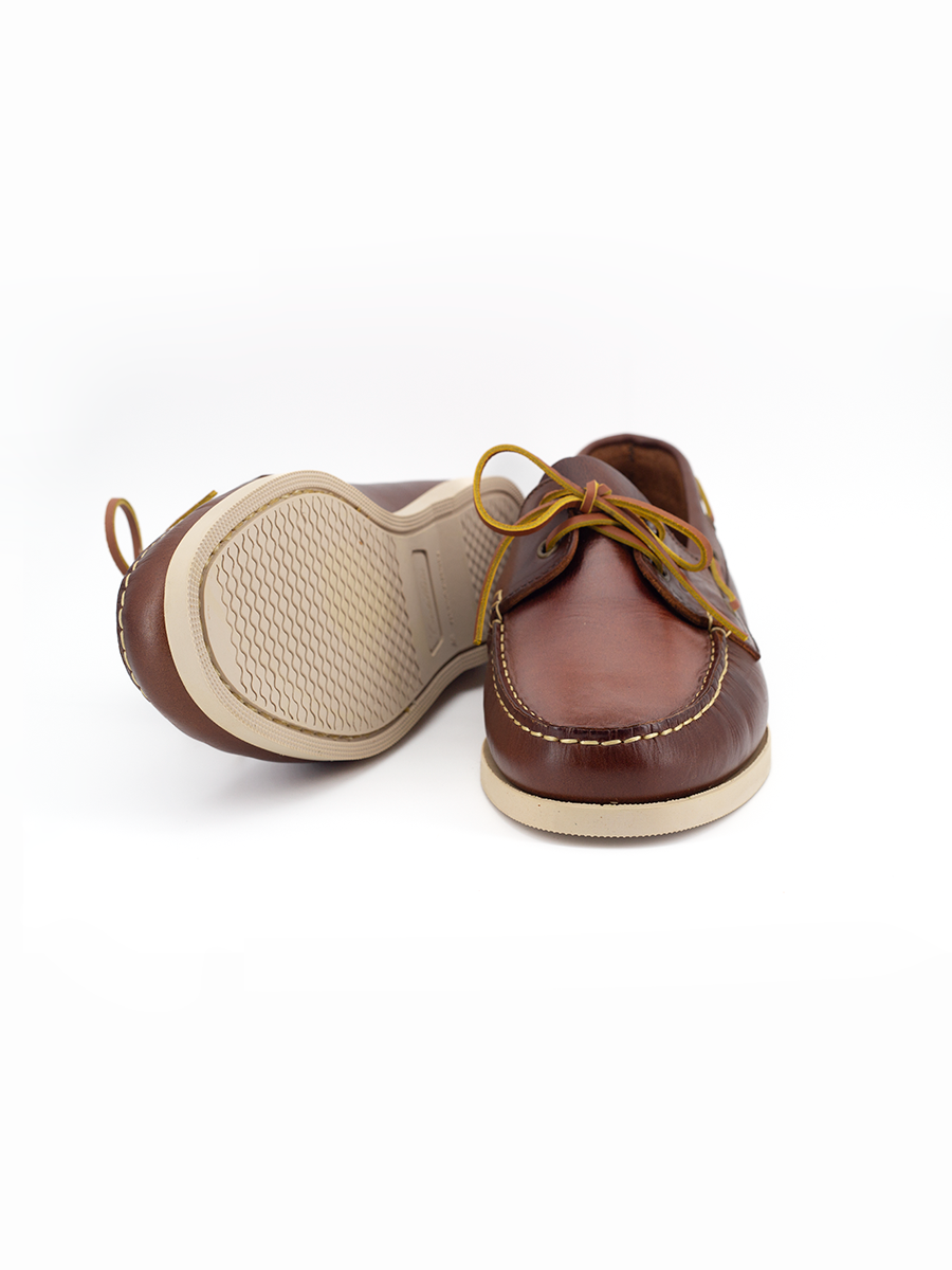 Náuticos de hombre Espartaco en piel ciclon marron