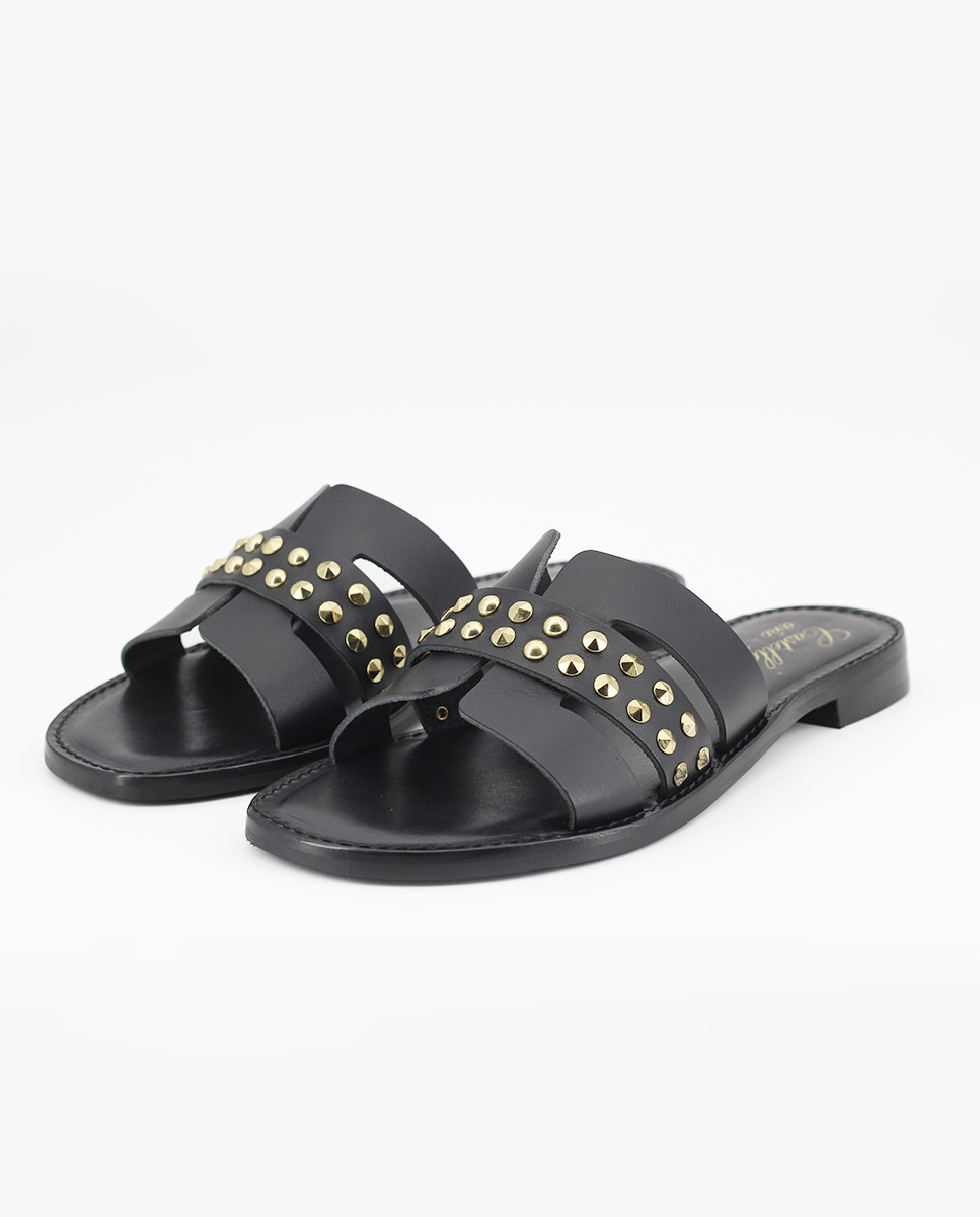 Sandalia Castellano Gaia en piel negra