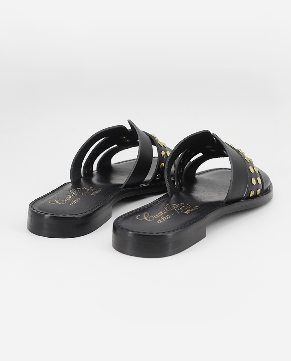 Sandalia Castellano Gaia en piel negra