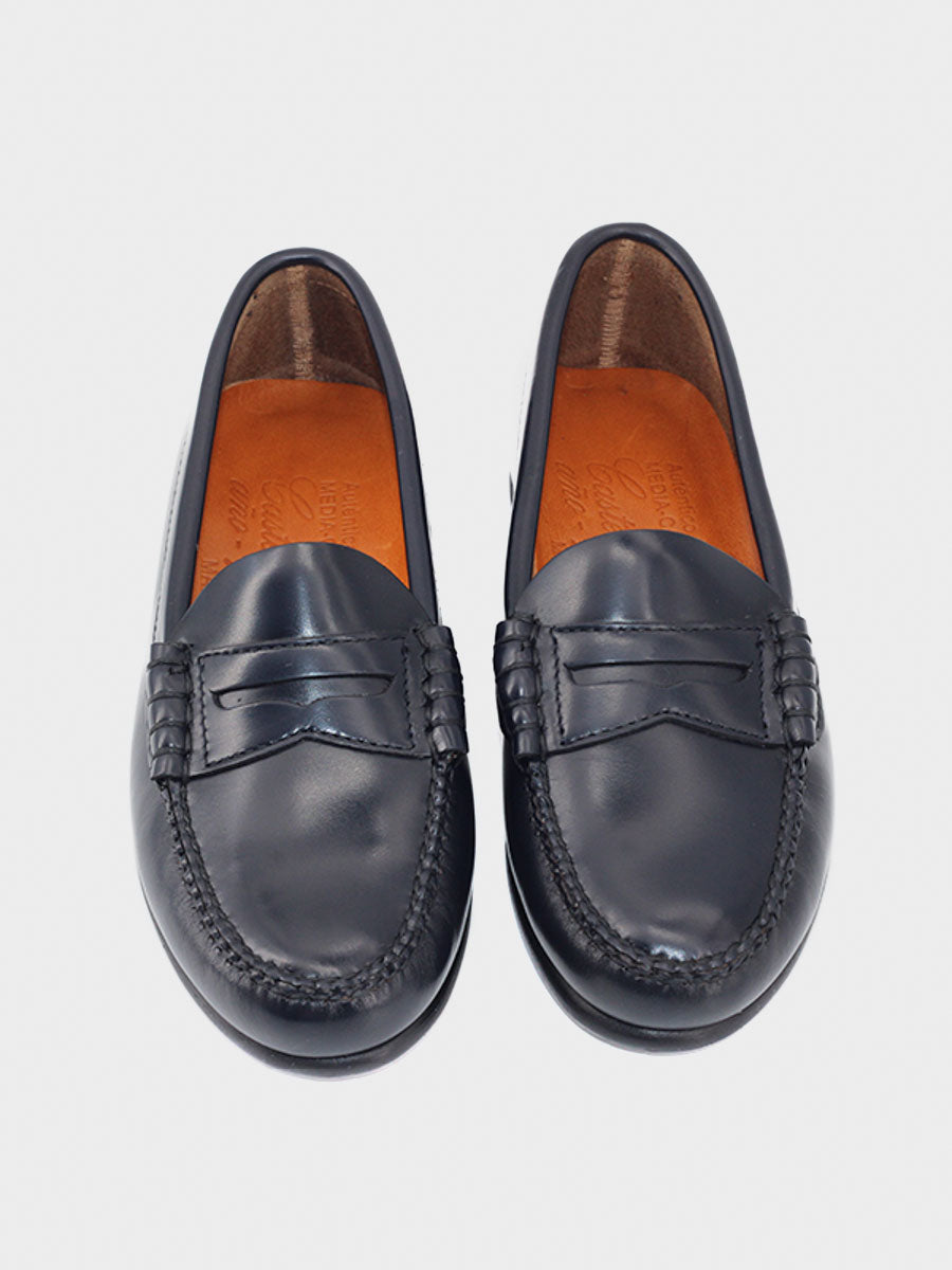 Castilian loafers for boys Gil 4 with black antik leather mask