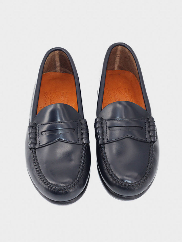 Castilian loafers for boys Gil 4 with black antik leather mask
