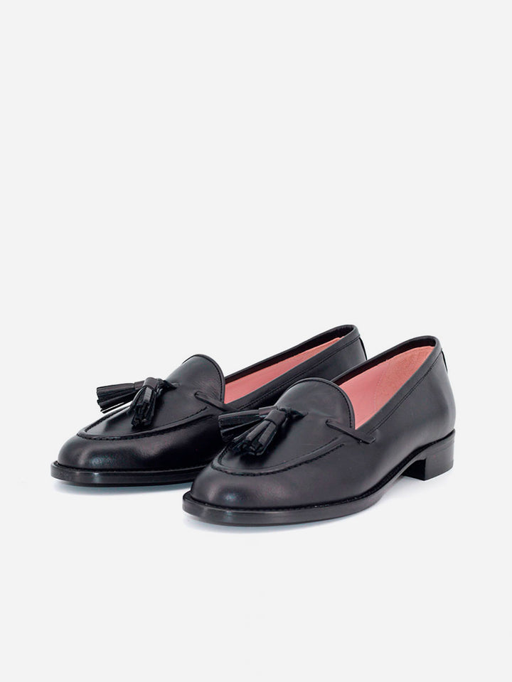 Mocasines Castellano®  de piel para mujer - Modelo Ibiza color negro