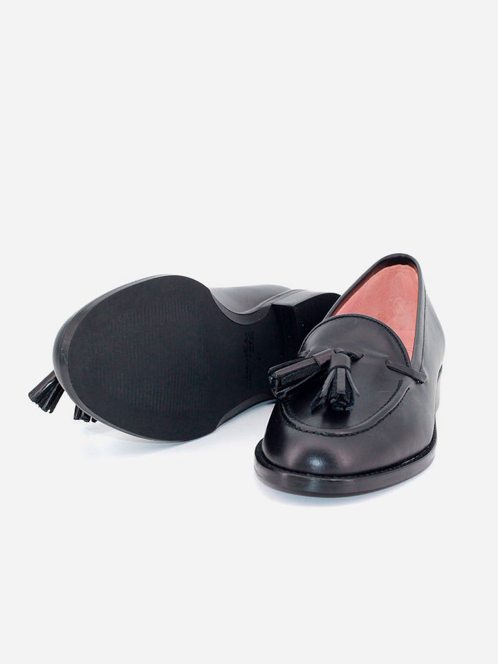 Mocasines Castellano®  de piel para mujer - Modelo Ibiza color negro