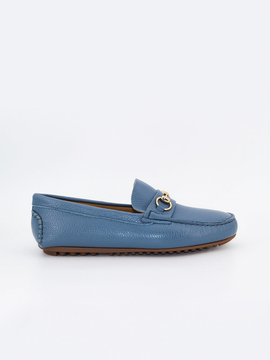 Leonardo men's driver loafers in jeans-colored leather
