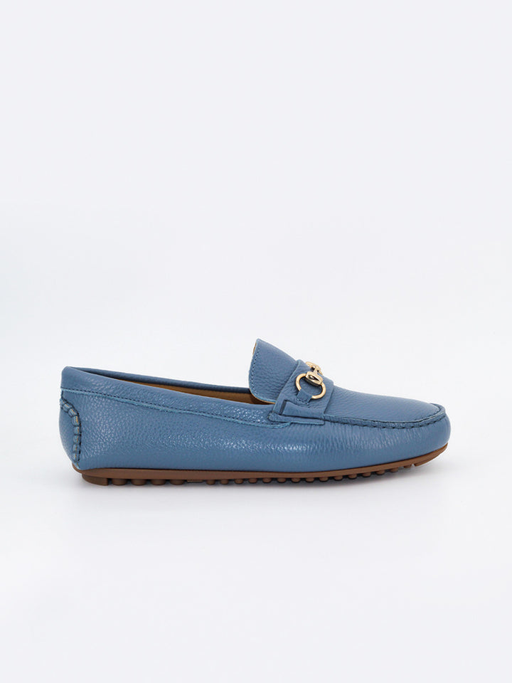 Leonardo men's driver loafers in jeans-colored leather