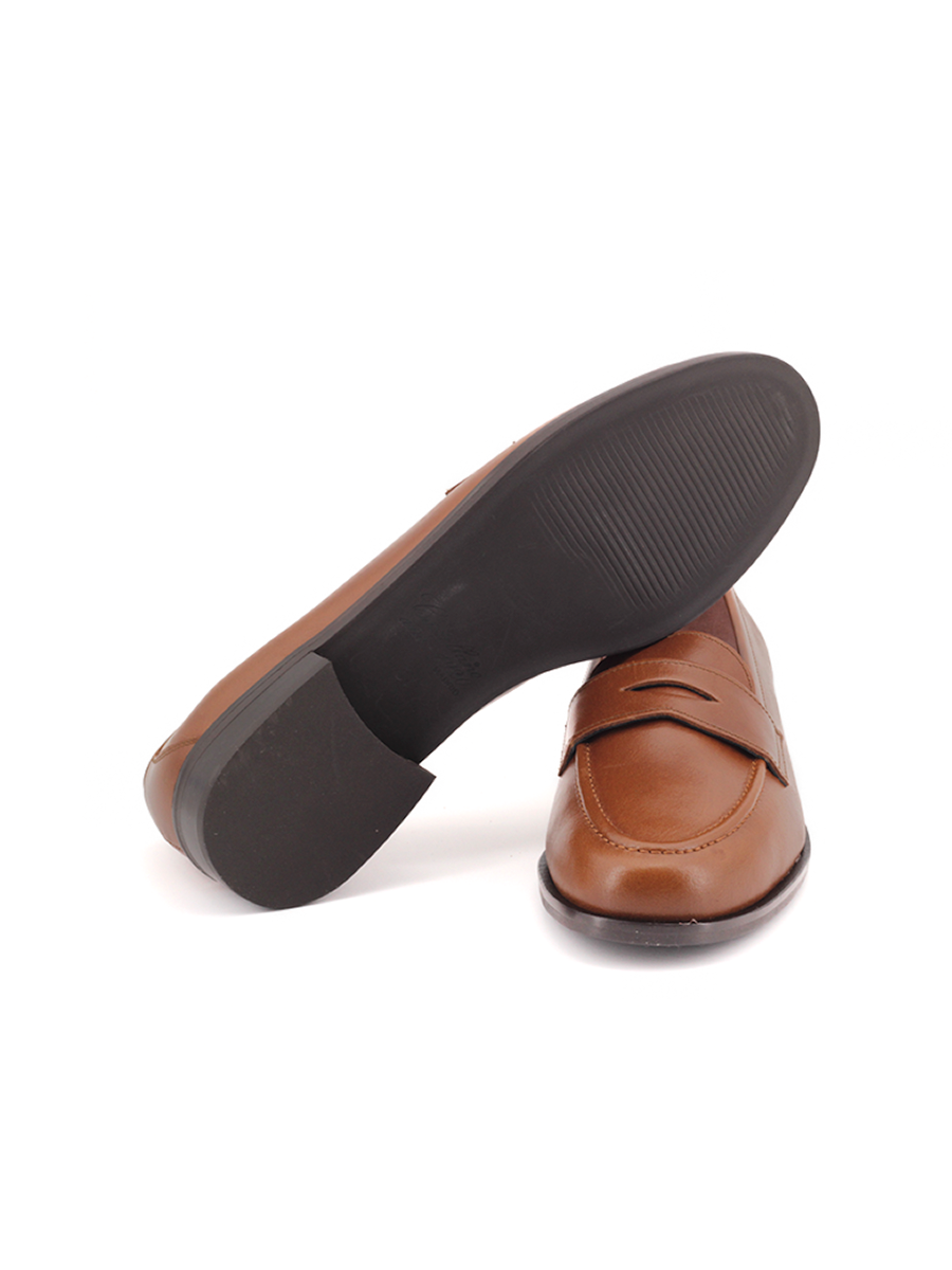 Mocasines Castellano® de piel ajax para mujer - Modelo Mallorca color nuez