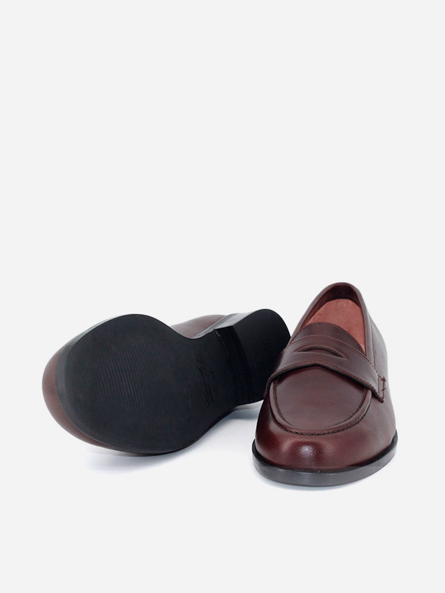 Mocasines Castellano® de piel ajax para mujer - Modelo Mallorca color marrón