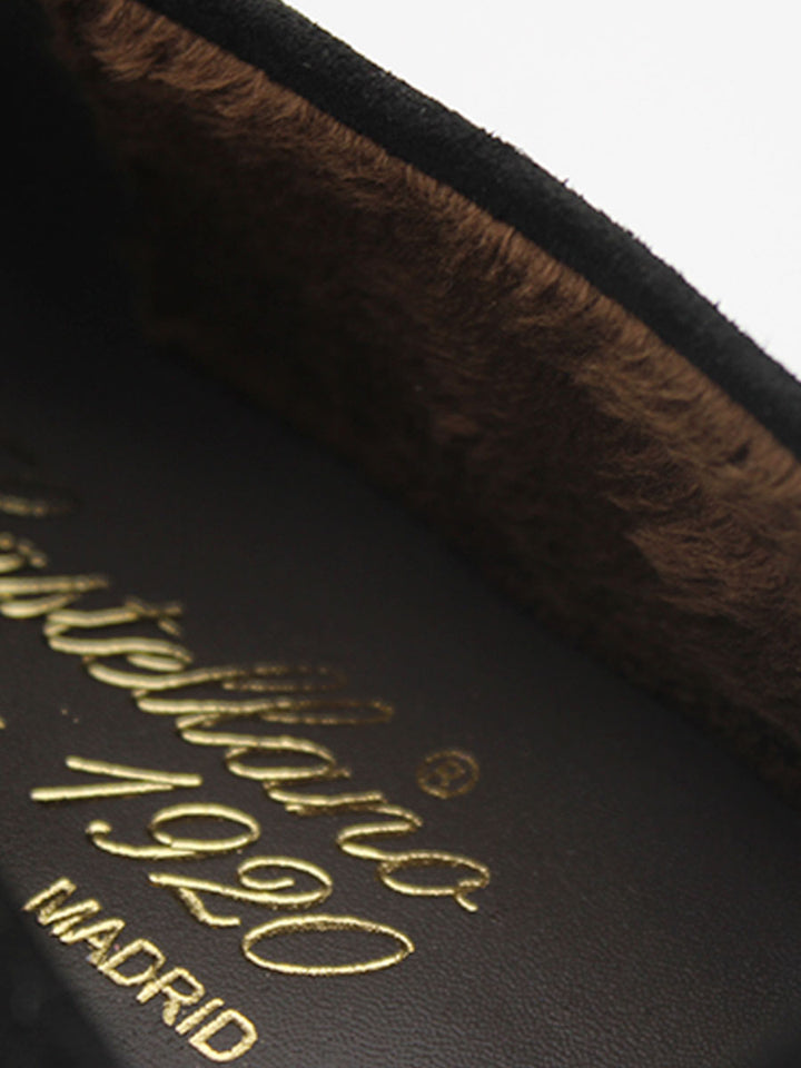 Zapatos Castellano de mujer modelo Mallorca en piel serraje color negro