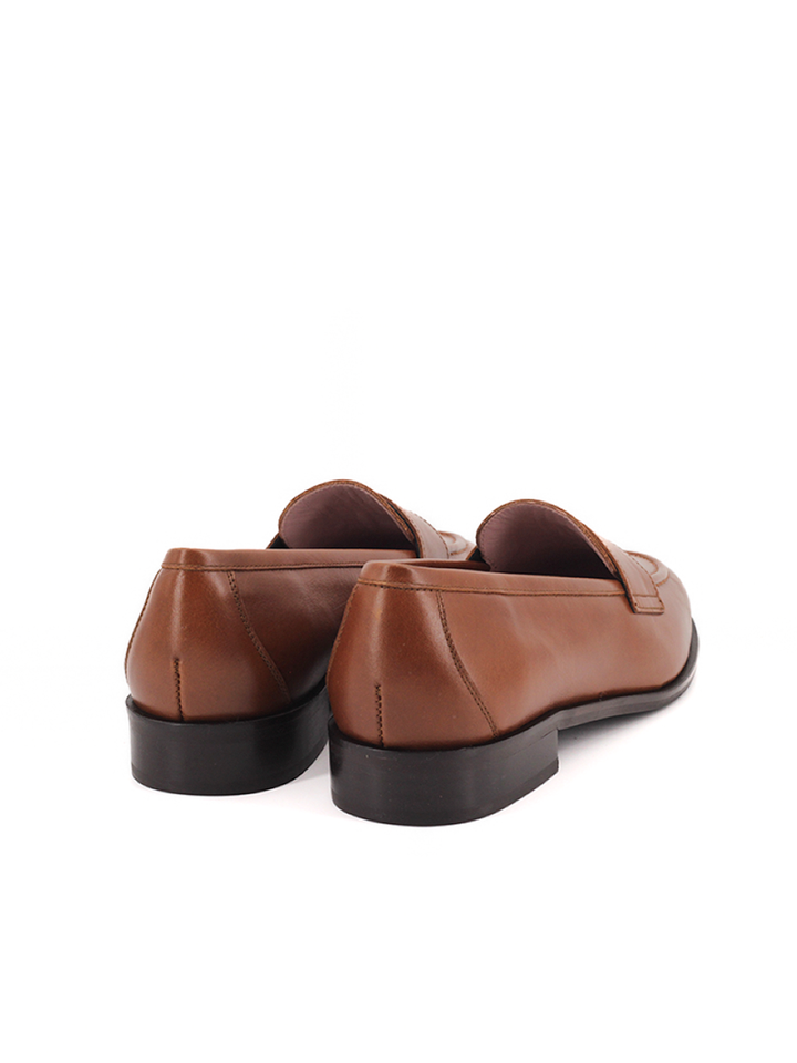 Mocasines Castellano® de piel ajax para mujer - Modelo Mallorca color nuez