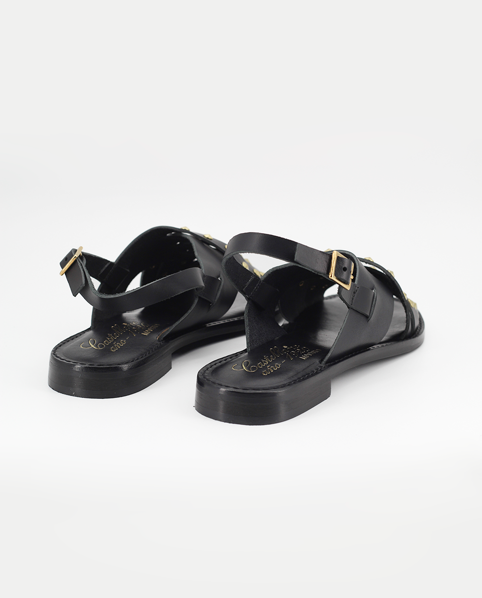 Sandalia Castellano Nice en piel negra