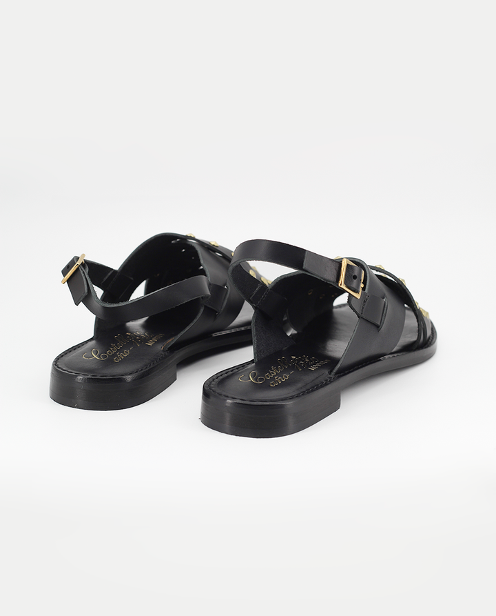 Sandalia Castellano Nice en piel negra