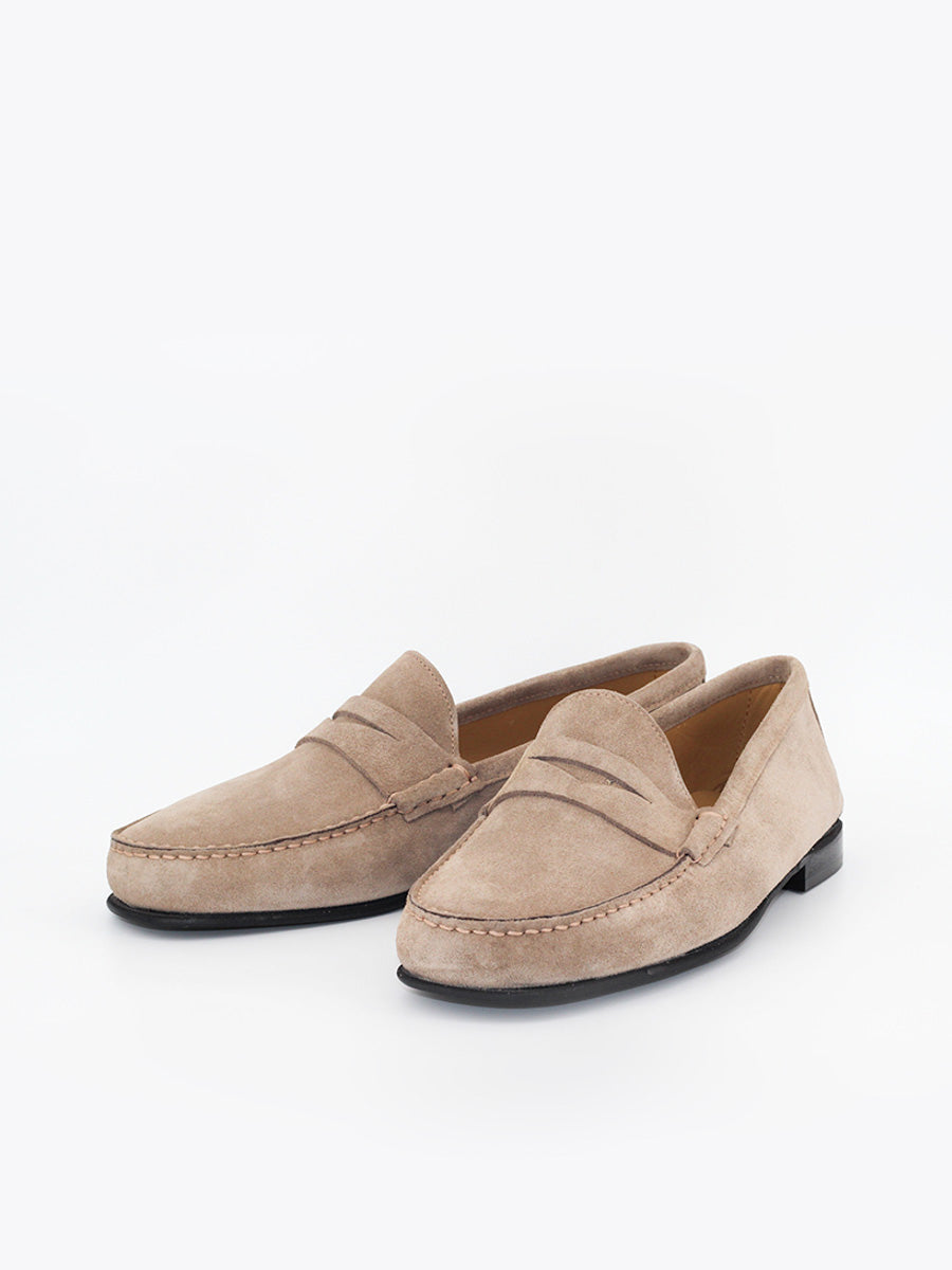 Paolo men's loafers in nude suede