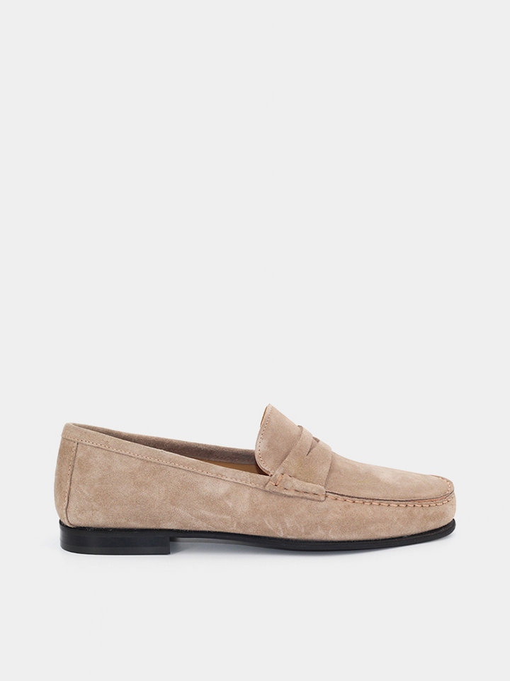 Paolo men's loafers in nude suede
