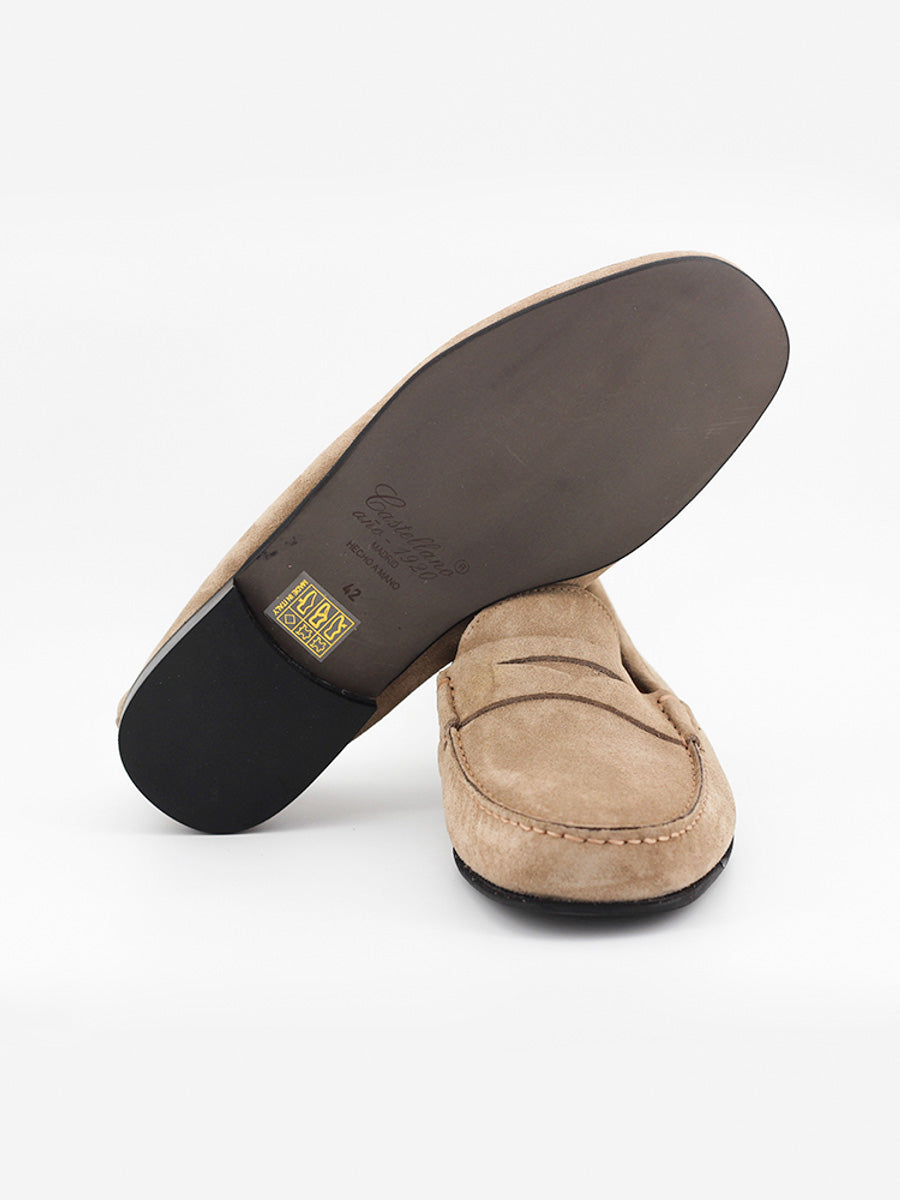 Paolo men's loafers in nude suede