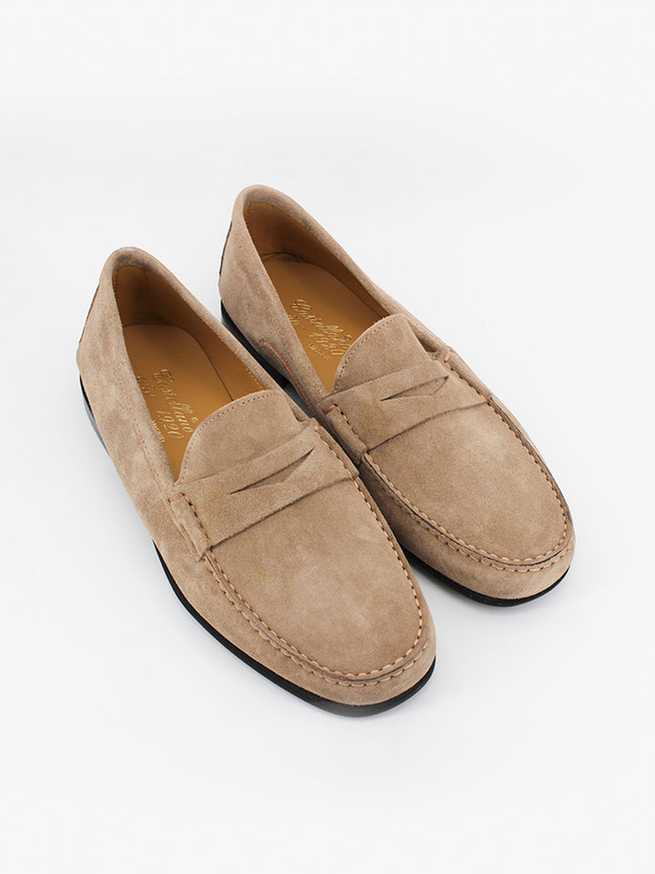 Paolo men's loafers in nude suede