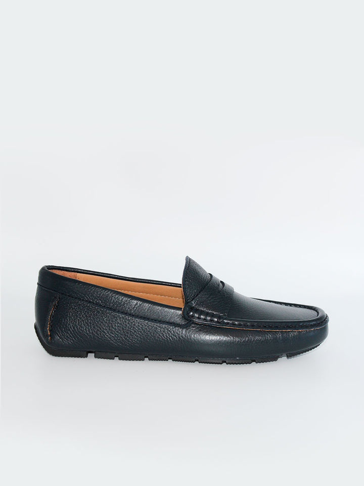 Mocasines Polanco piel ciervo color marino