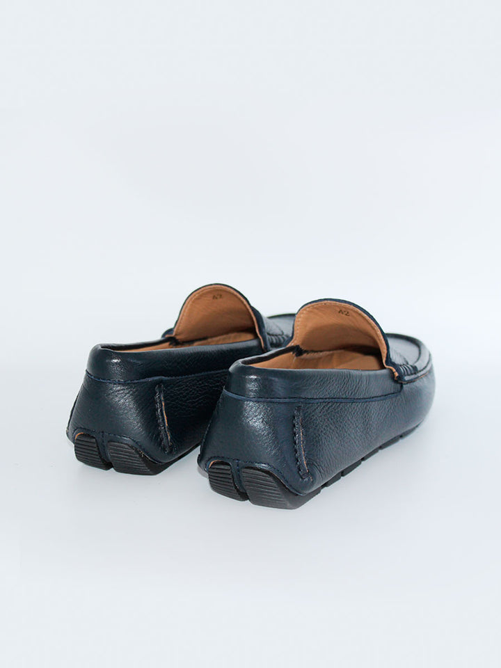 Mocasines Polanco piel ciervo color marino