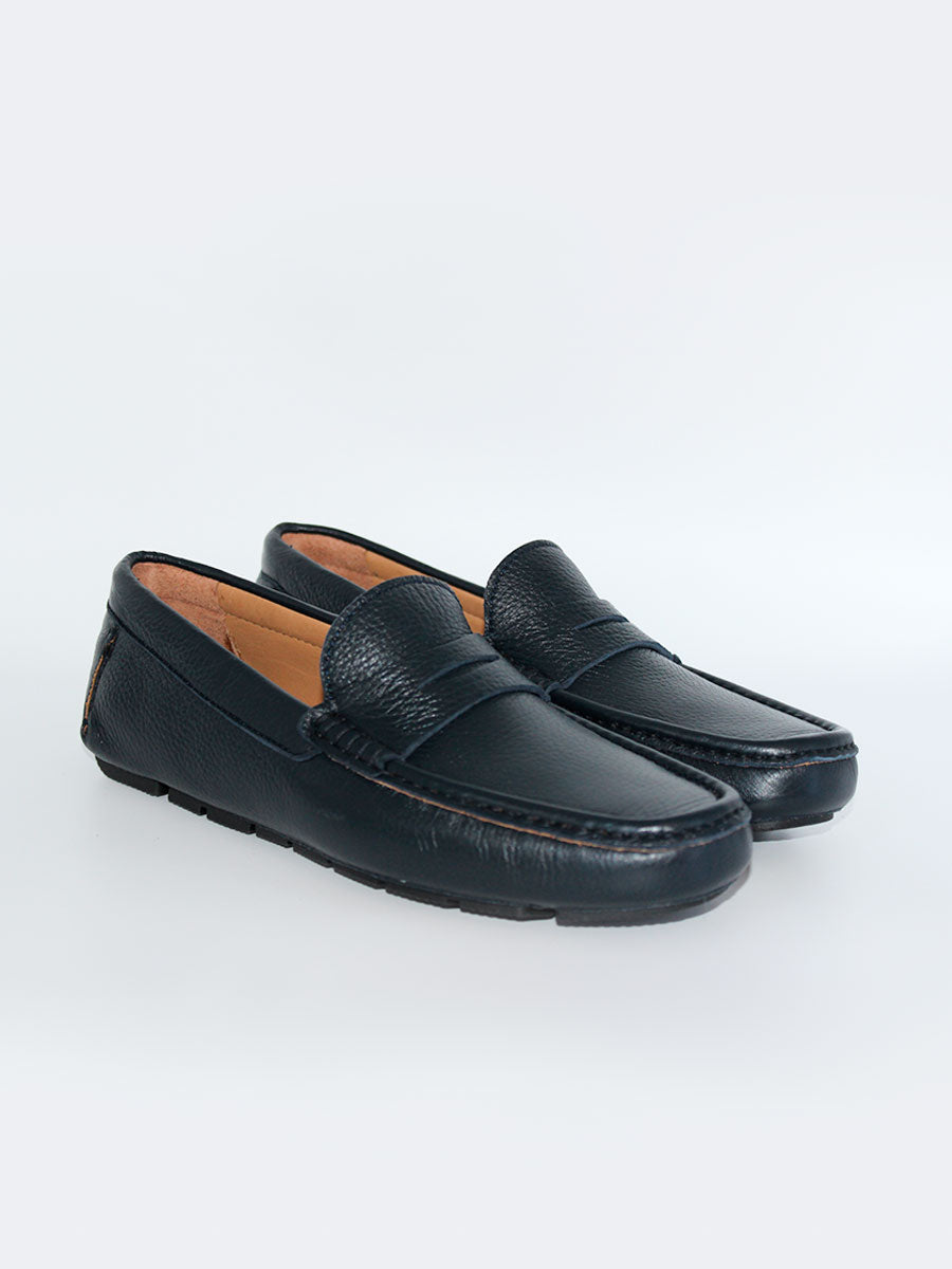 Mocasines Polanco piel ciervo color marino