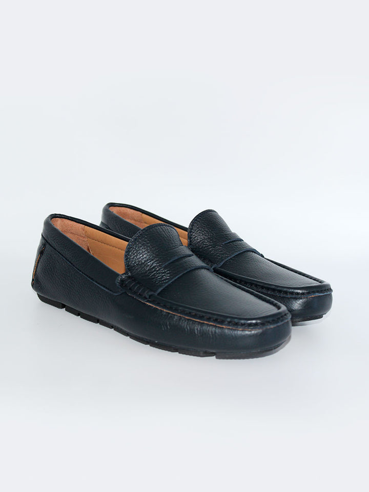 Mocasines Polanco piel ciervo color marino