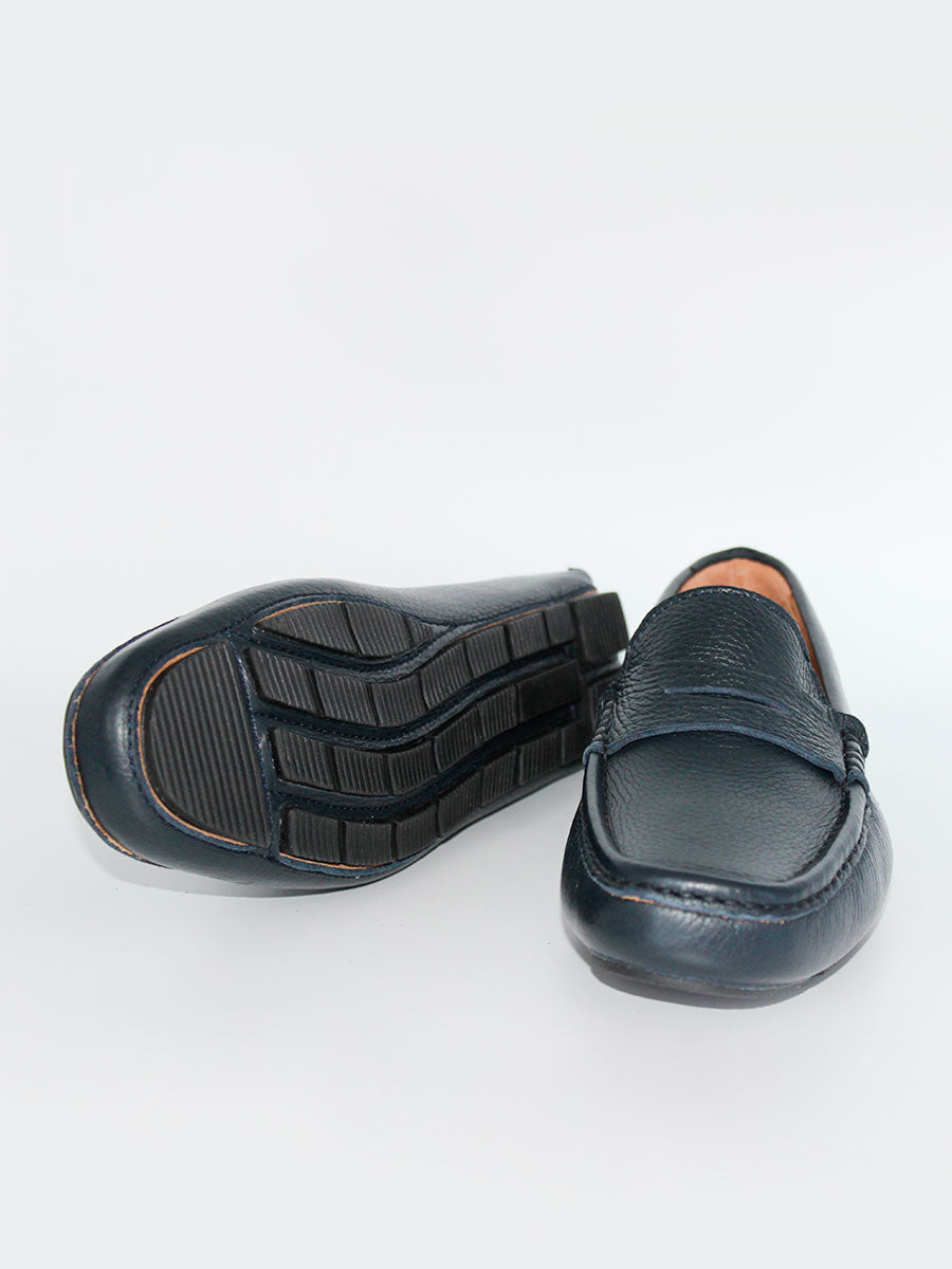 Mocasines Polanco piel ciervo color marino