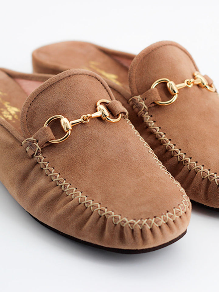 Zapatillas de casa Sophie ante color beis