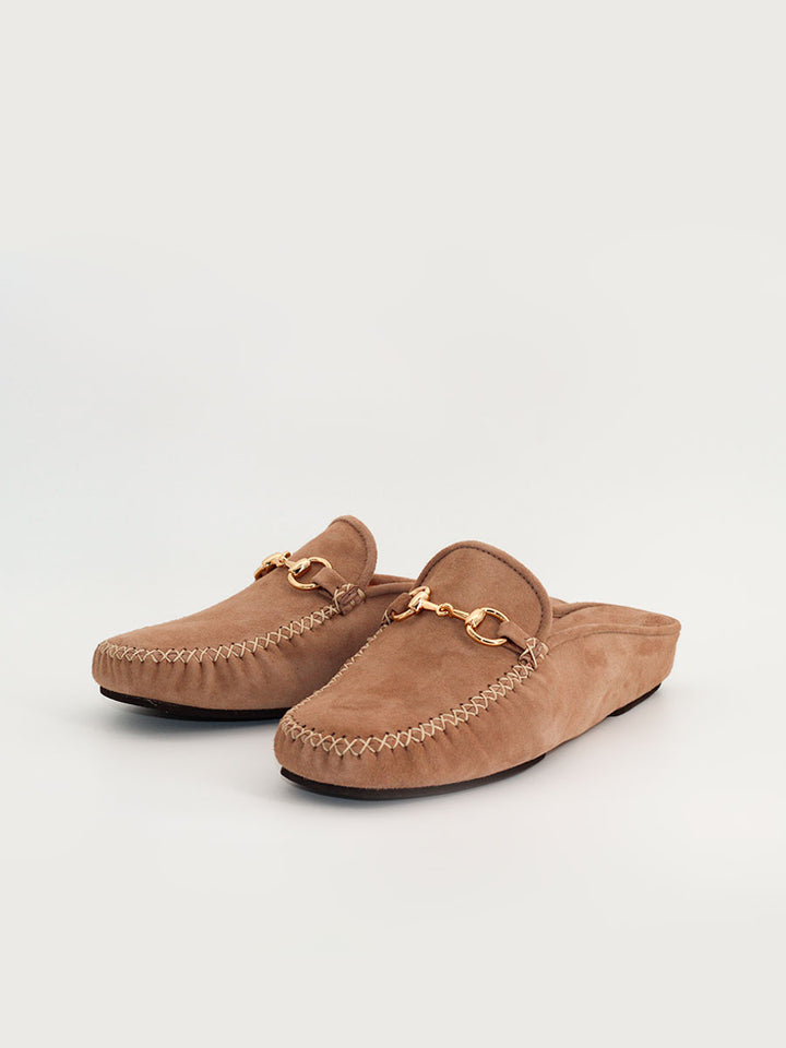 Zapatillas de casa Sophie ante color beis