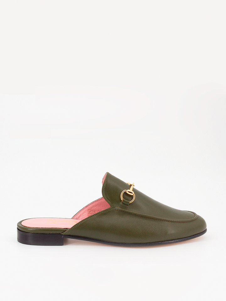 Mules Venecia piel coy color kaki