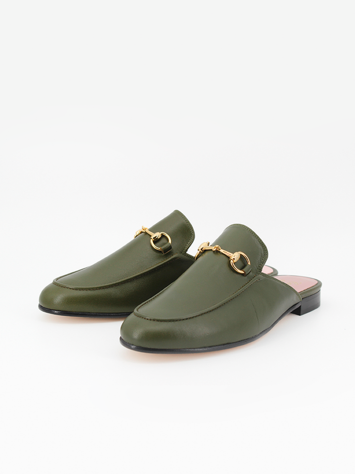 Mules Venecia piel coy color kaki