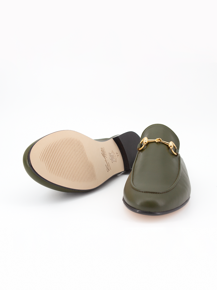 Mules Venecia piel coy color kaki