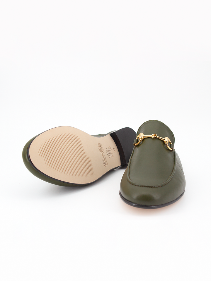 Mules Venecia piel coy color kaki