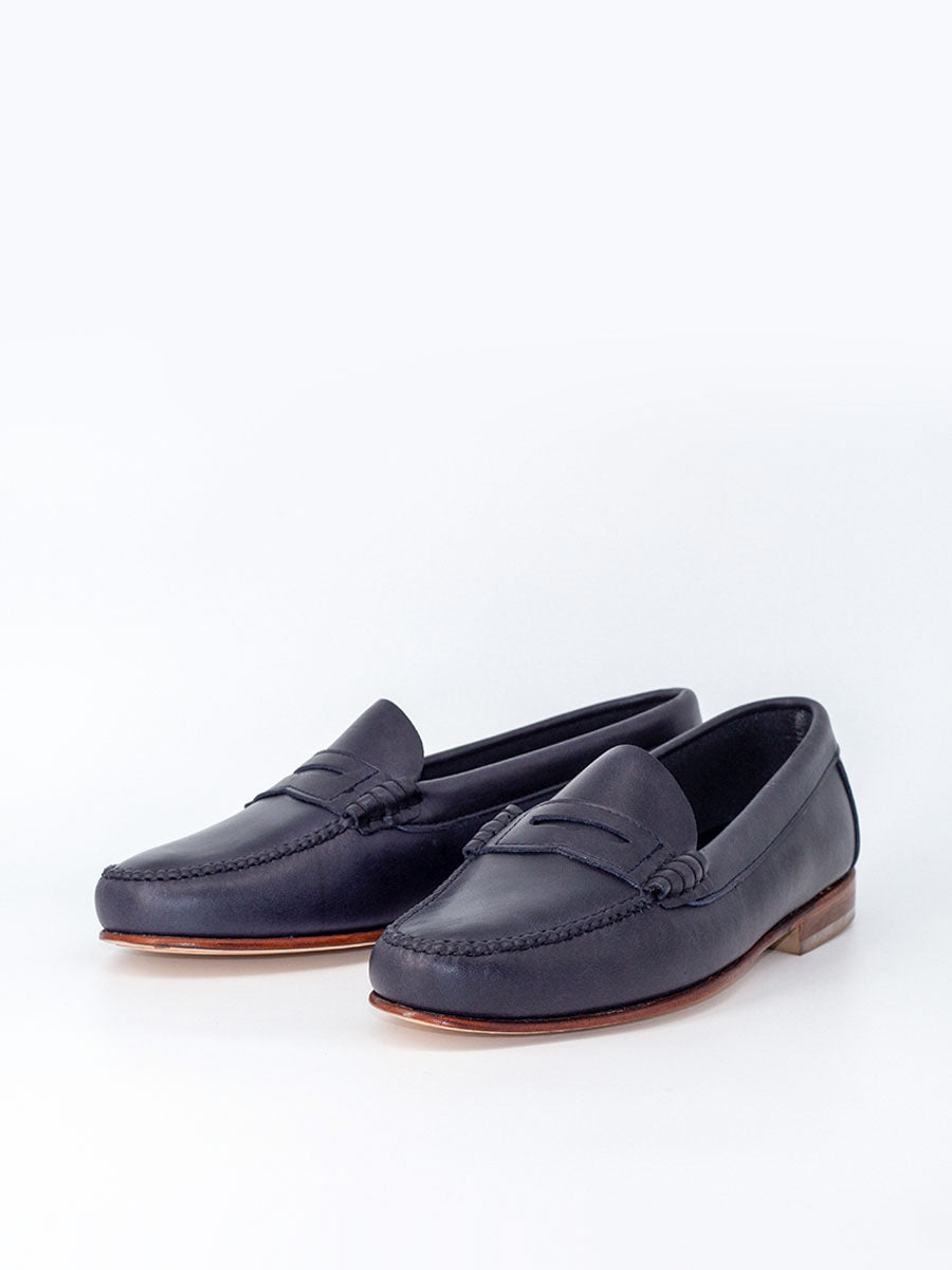 Mocasines de mujer 2200P antifaz piel vegetal color azul