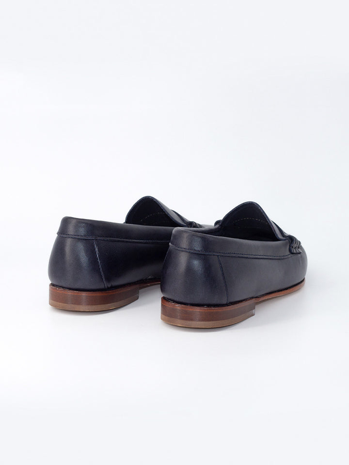 Mocasines de mujer 2200P antifaz piel vegetal color azul