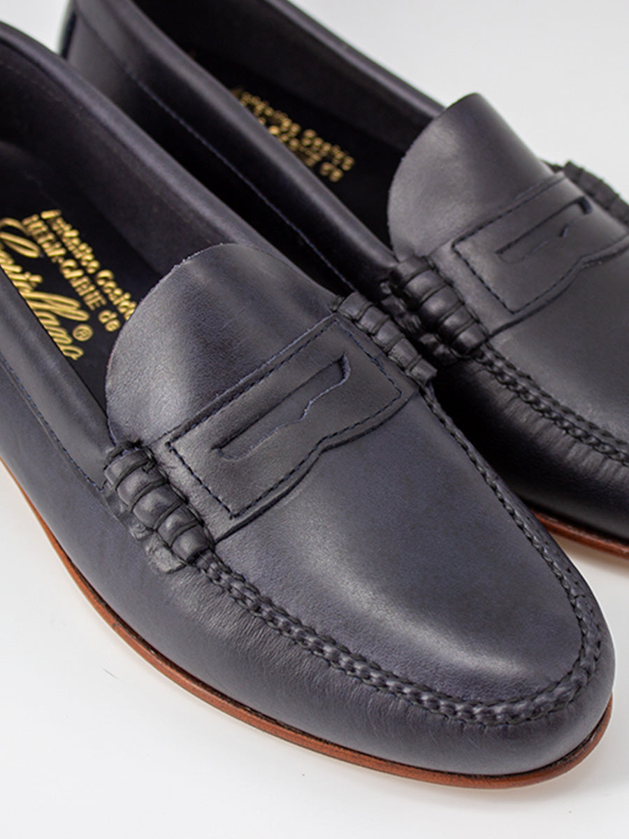 Mocasines de mujer 2200P antifaz piel vegetal color azul